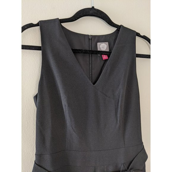 NWT Vince Camuto Tie Front Wide Leg Jumpsuit 6P V-Neck Black - Picture 3 of 10